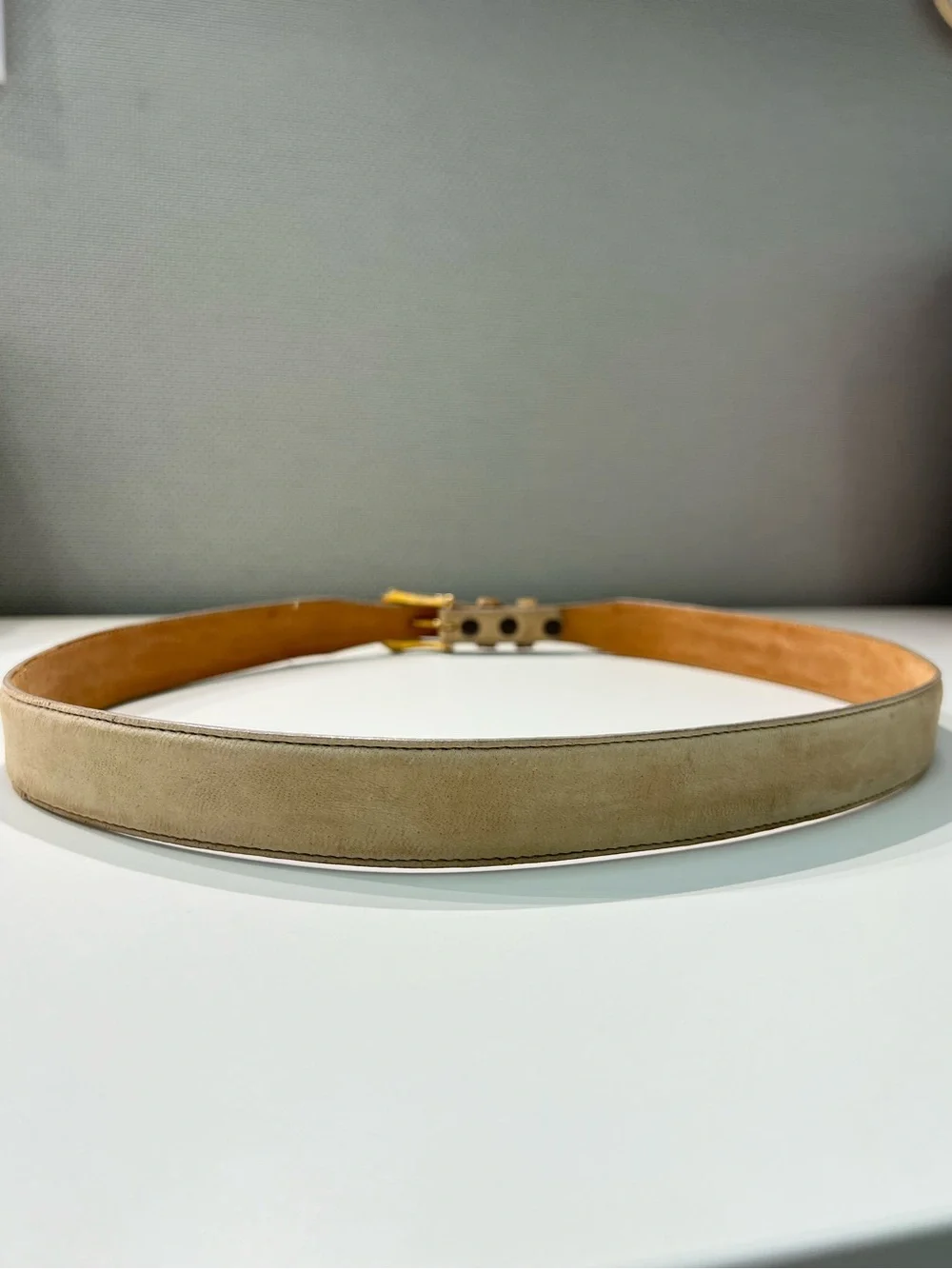 Justin Belt Size 40 Beige Top Grain Cowhide Vintage Made USA Western